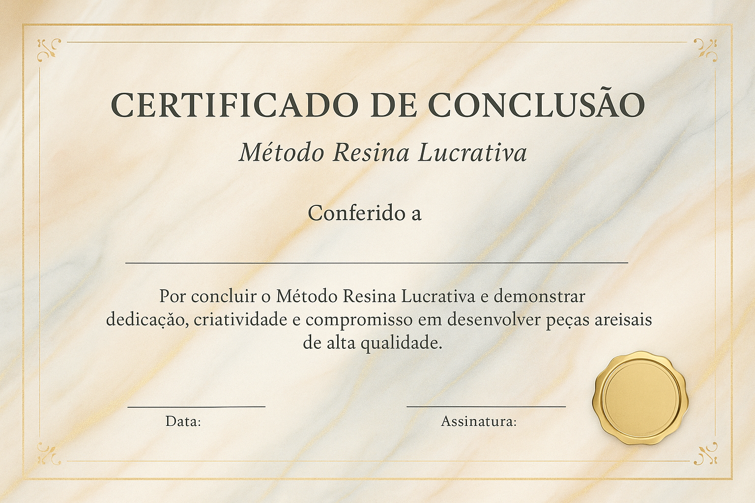 Certificado Método Resina Lucrativa